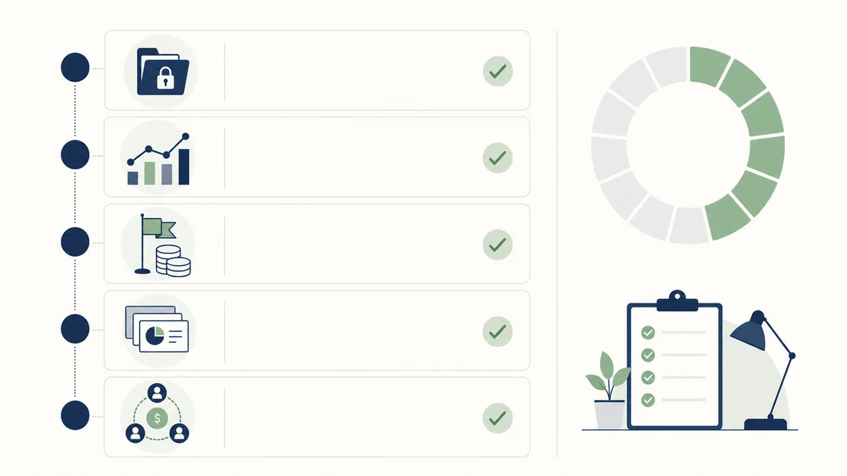 30-Tage-Fundraising-Checkliste Checkliste für Datenraum, KPIs, Kapitalplan, Equity-Story und Investorenansprache.