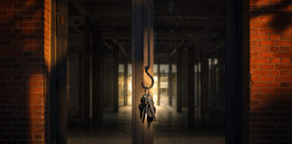 Verschlossene Glastüren eines Gründerzentrums in Hamburg im warmen Spätnachmittagslicht