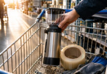 Einkauf von Kaffeemühle, Packband und Handschuhen im Großhandel