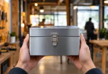 Verschlossene Metallkassette für sensible Nachweise im Startup-Hiring