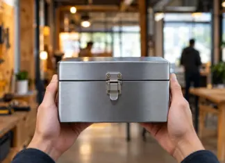 Verschlossene Metallkassette für sensible Nachweise im Startup-Hiring