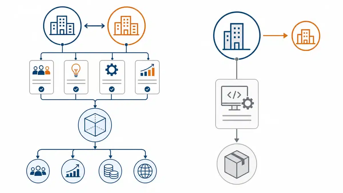Echte-Cross-Innovation Vergleich zwischen gemeinsamer Innovation mit zwei Partnern und einer einfachen Auftragsbeziehung.
