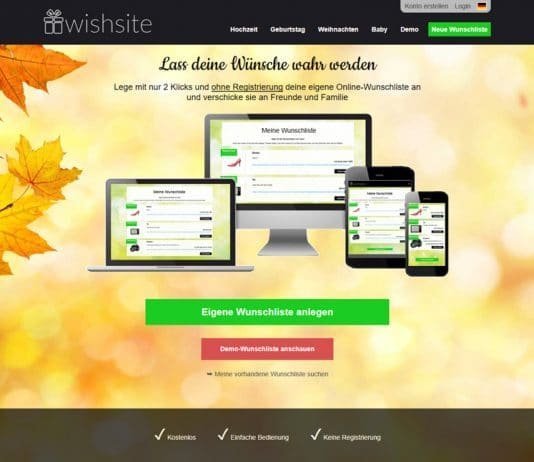 wishsite Start-up Geschenke