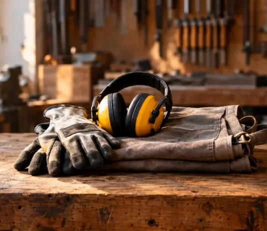 Unmarkierte Arbeitsausrüstung in einer kleinen Werkstatt für einen neuen Mitarbeiter