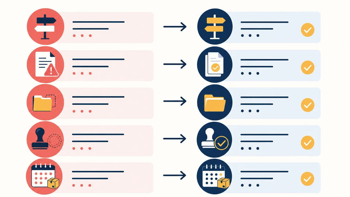 Recruiting-Verzoegerungen-vermeiden Infografik mit typischen Verzögerungen beim internationalen Recruiting und Gegenmaßnahmen.