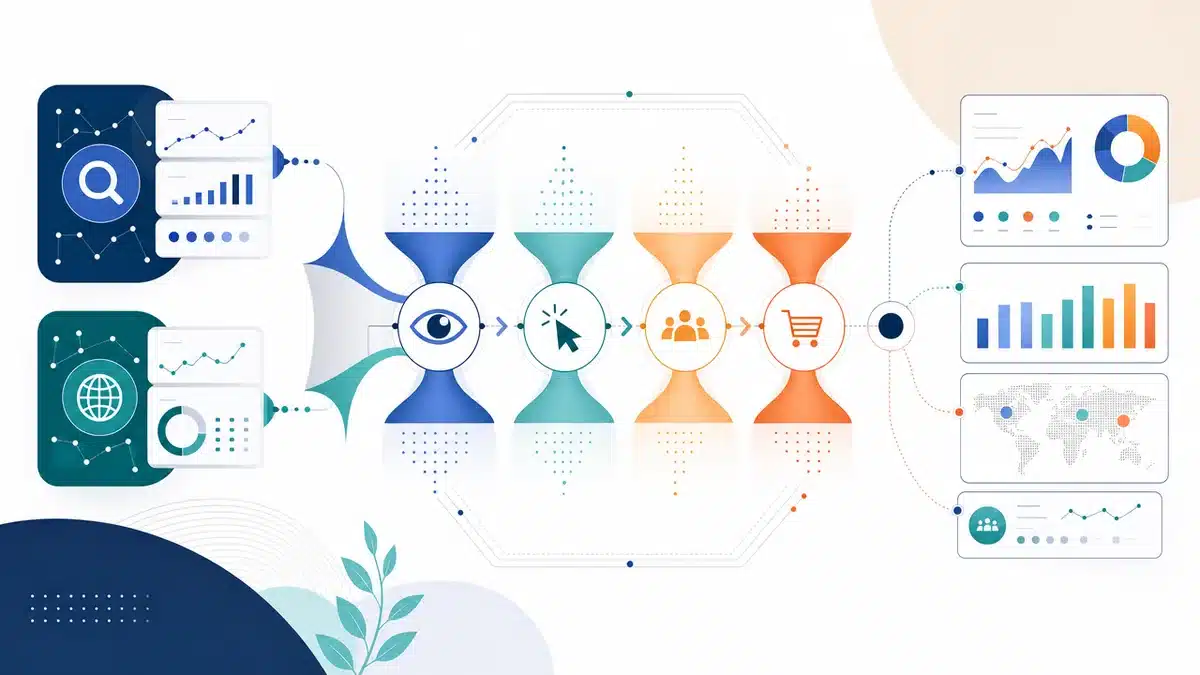 ai-search-messung Abstraktes Framework zur Messung von AI Search mit Klicks und Conversions