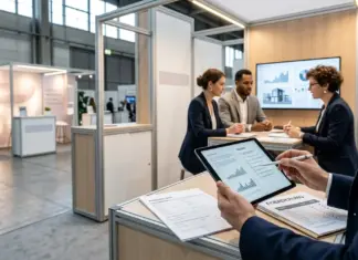 Moderner Startup-Messestand zur BAFA Messeförderung auf einer internationalen Leitmesse