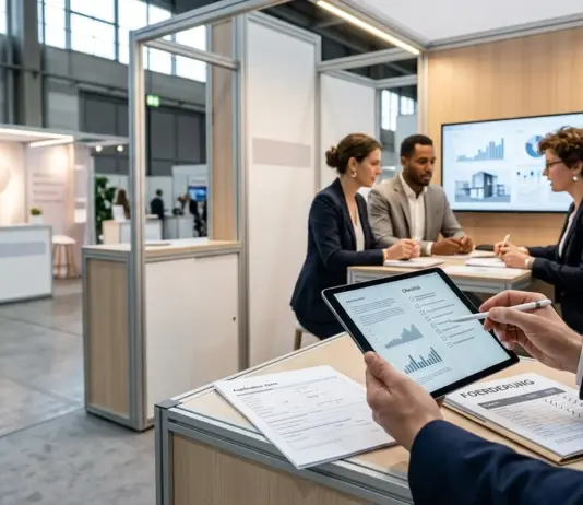 Moderner Startup-Messestand zur BAFA Messeförderung auf einer internationalen Leitmesse