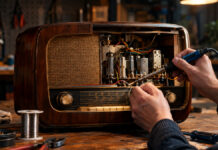 Nachhaltigkeit in der Gründerszene: So verändern Startups die Welt Hände reparieren ein altes Radio in einer Werkstatt