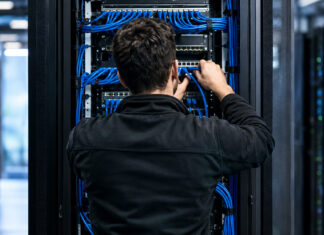 freeITjob ist das Portal für Cisco Spezialisten Techniker verkabelt einen Serverschrank