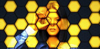 Blockchainnetzwerk dargestellt als Bienenwaben