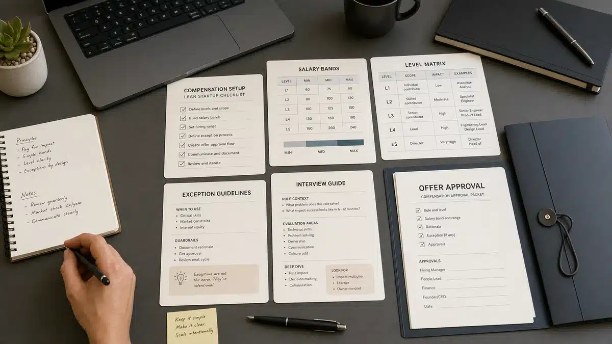 Kompakte Checkliste für ein schlankes Compensation-Setup im Startup