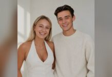 Die Cropsta-Gruender Charlotte Lieben und Mike Leon Lichtenberg stehen laechelnd nebeneinander vor einer hellen Wand