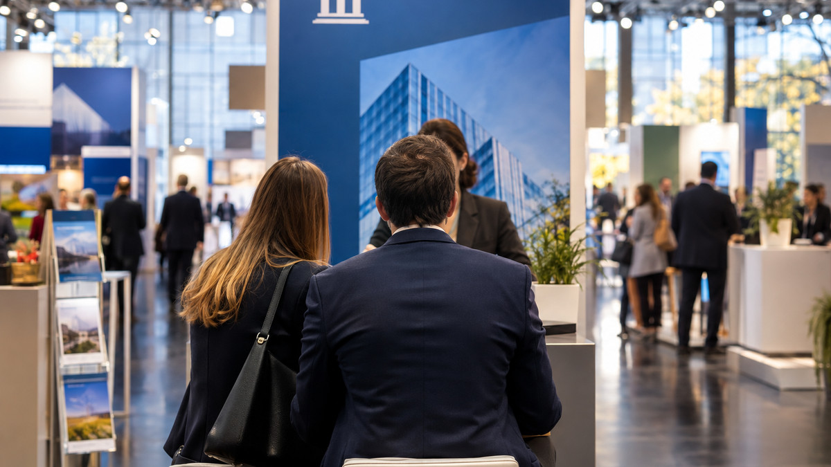 Gründungsmesse Mittelhessen 2026: Messehalle mit Ständen von Banken und Kammern