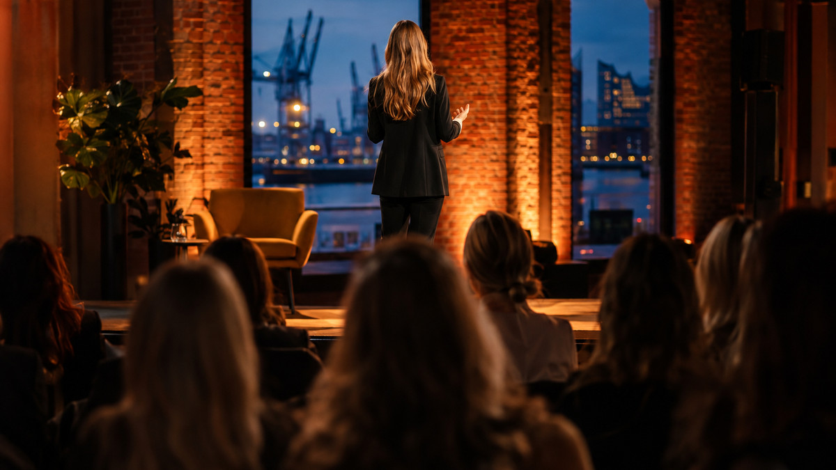 WEEK UP! Hamburg 2026: Abendveranstaltung in einem Backstein-Medienforum in Hamburg