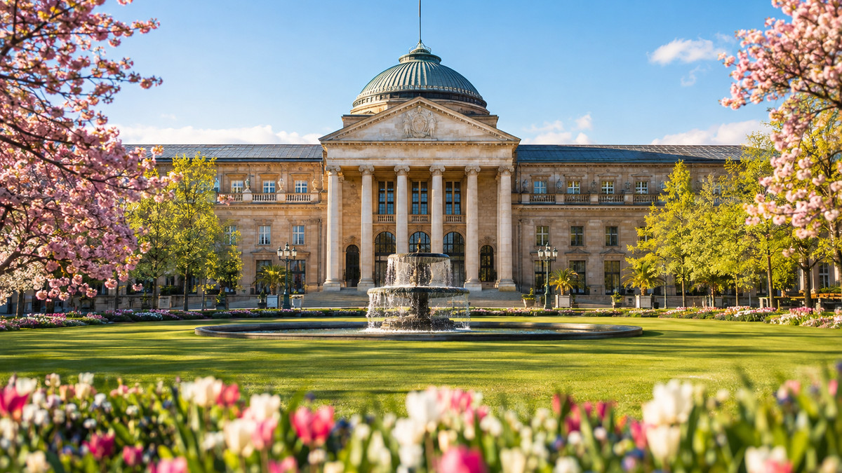 Kurhaus Wiesbaden im Frühling, Sinnbild für den Founder Summit 2027