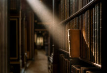 SEO für AI Overviews 2026: So machen Startups ihren Content fit für Google AI Search Sonnenstrahl fällt in einer alten Bibliothek auf ein einzelnes Buch