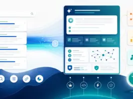 Abstrakte Visualisierung von SEO für AI Overviews mit Suchergebnissen und KI-Antworten