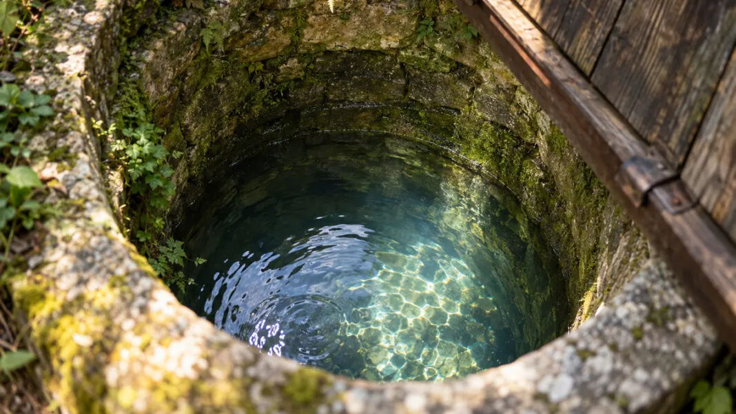 Blick in eine Zisterne mit steigendem Wasserstand als Sinnbild für die wachsende gesetzliche Rücklage